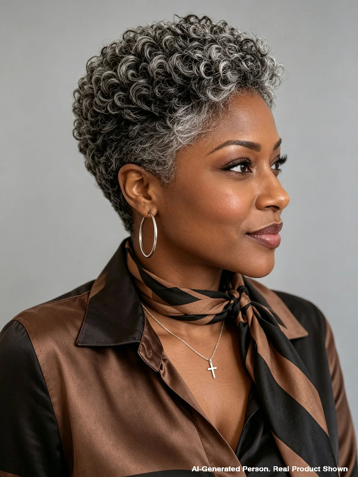 Lace front Pixie Salt&Pepper Wig