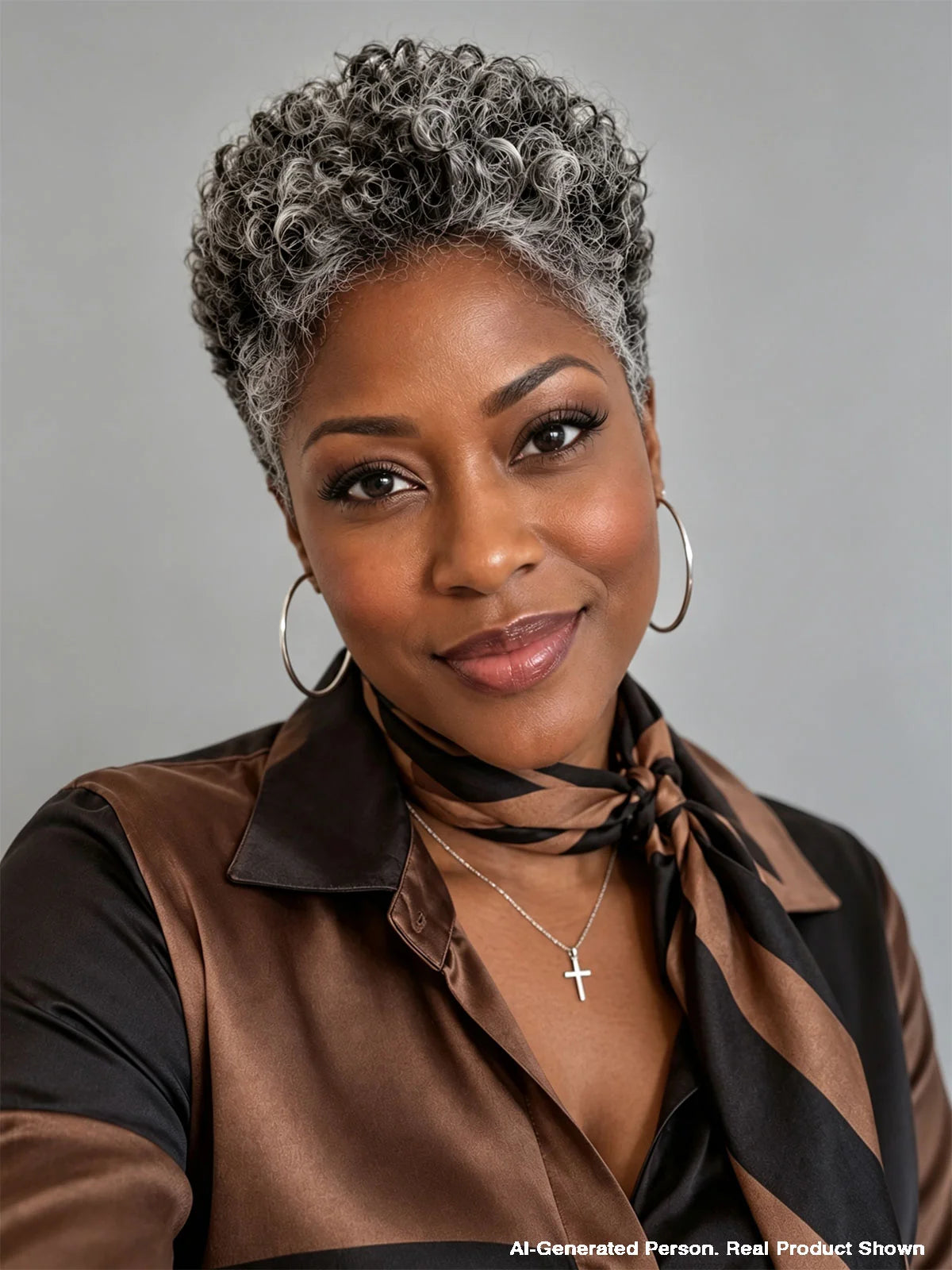Lace front Pixie Salt&Pepper Wig