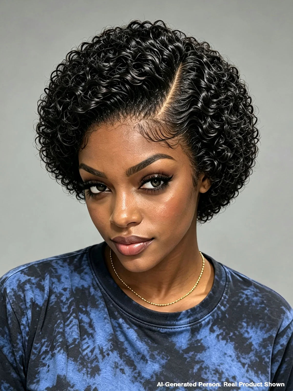 3 Colors Lace Front Pixie Wig Curly Wave