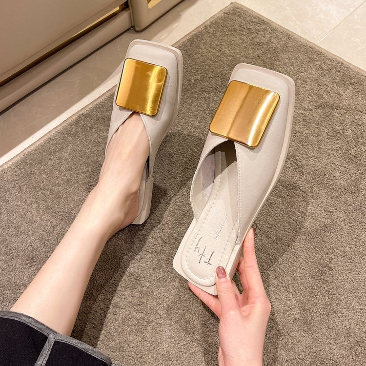 Fashion Metallic Patent Leather Sandals