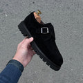 Men's Buckle Thick Heel Shoes