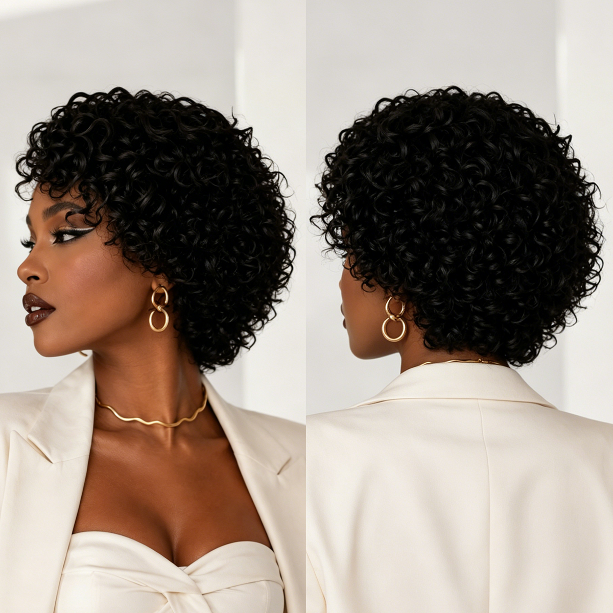 Short Curly No Lace Wig