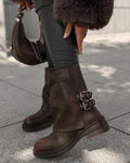 Autumn Buckled Leather Boots