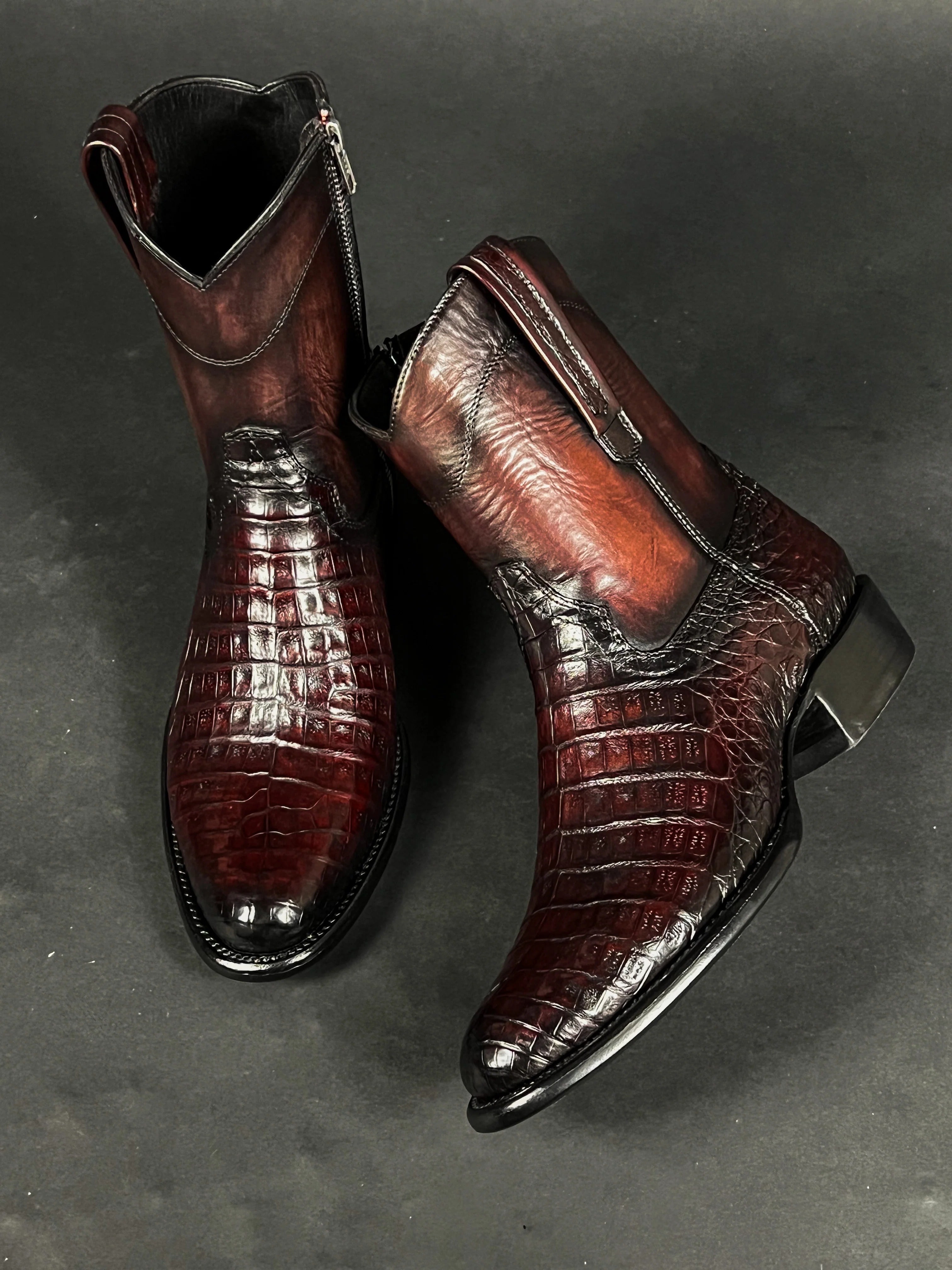 Emma Black Cherry Crocodile Fuscus Oval