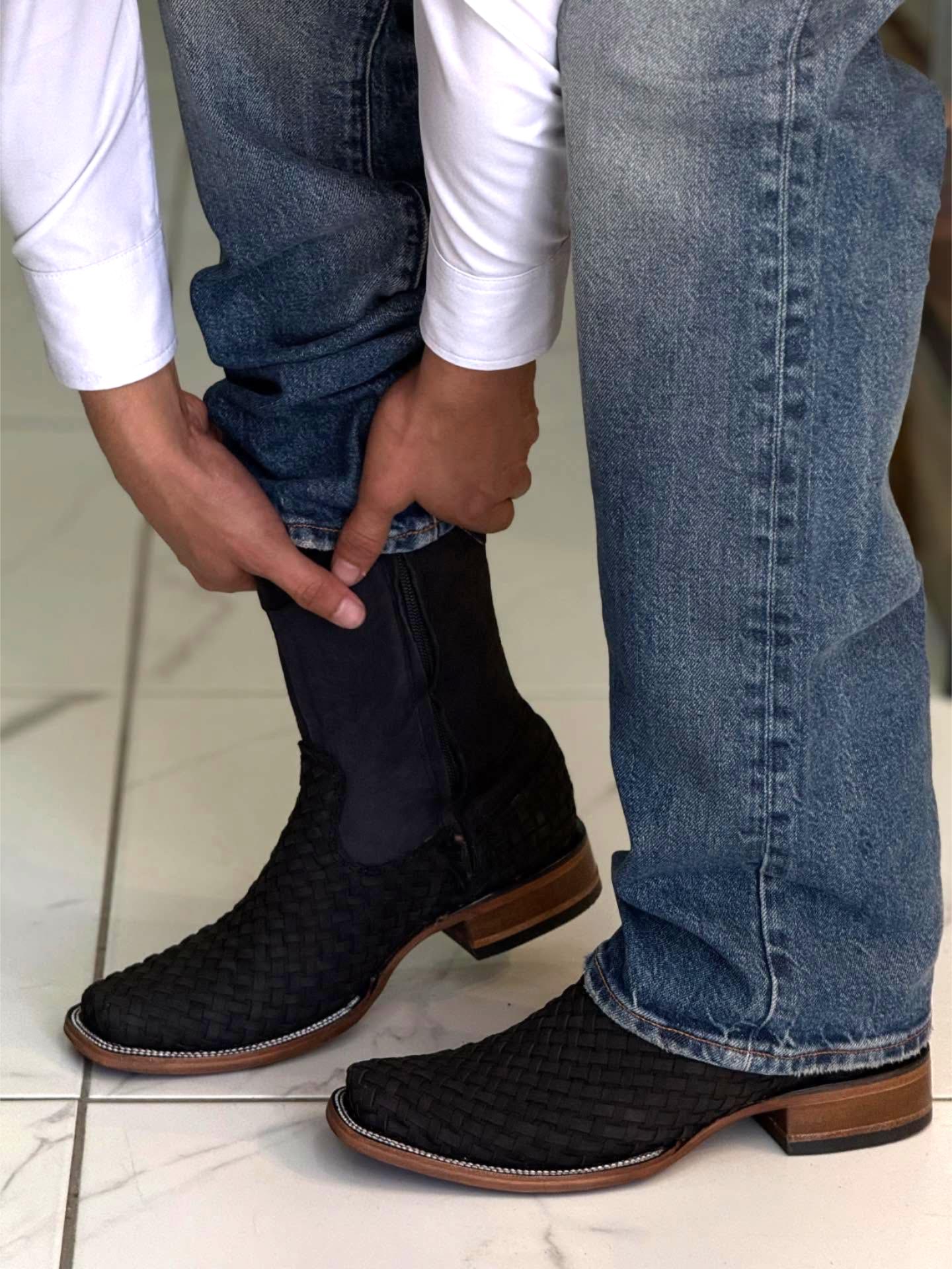 New Petatillo Woven Mid-Calf Boots