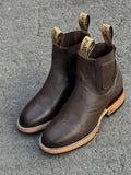 Western Genuine Leather Embroidered Cowboy Ankle Boots