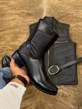 Men's Narrow Square Toe Urban Western Style Oxford Boots