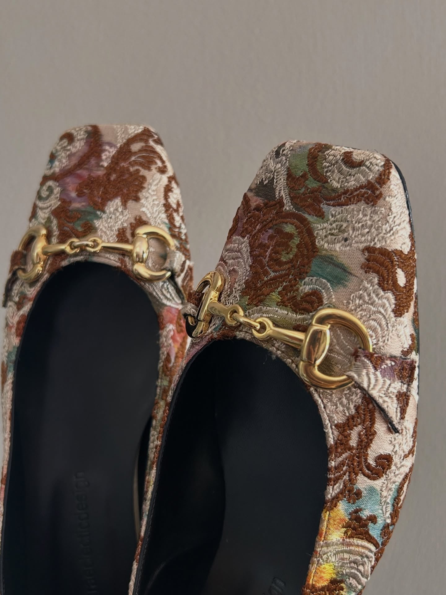 Cognac Brocade Ballerinas