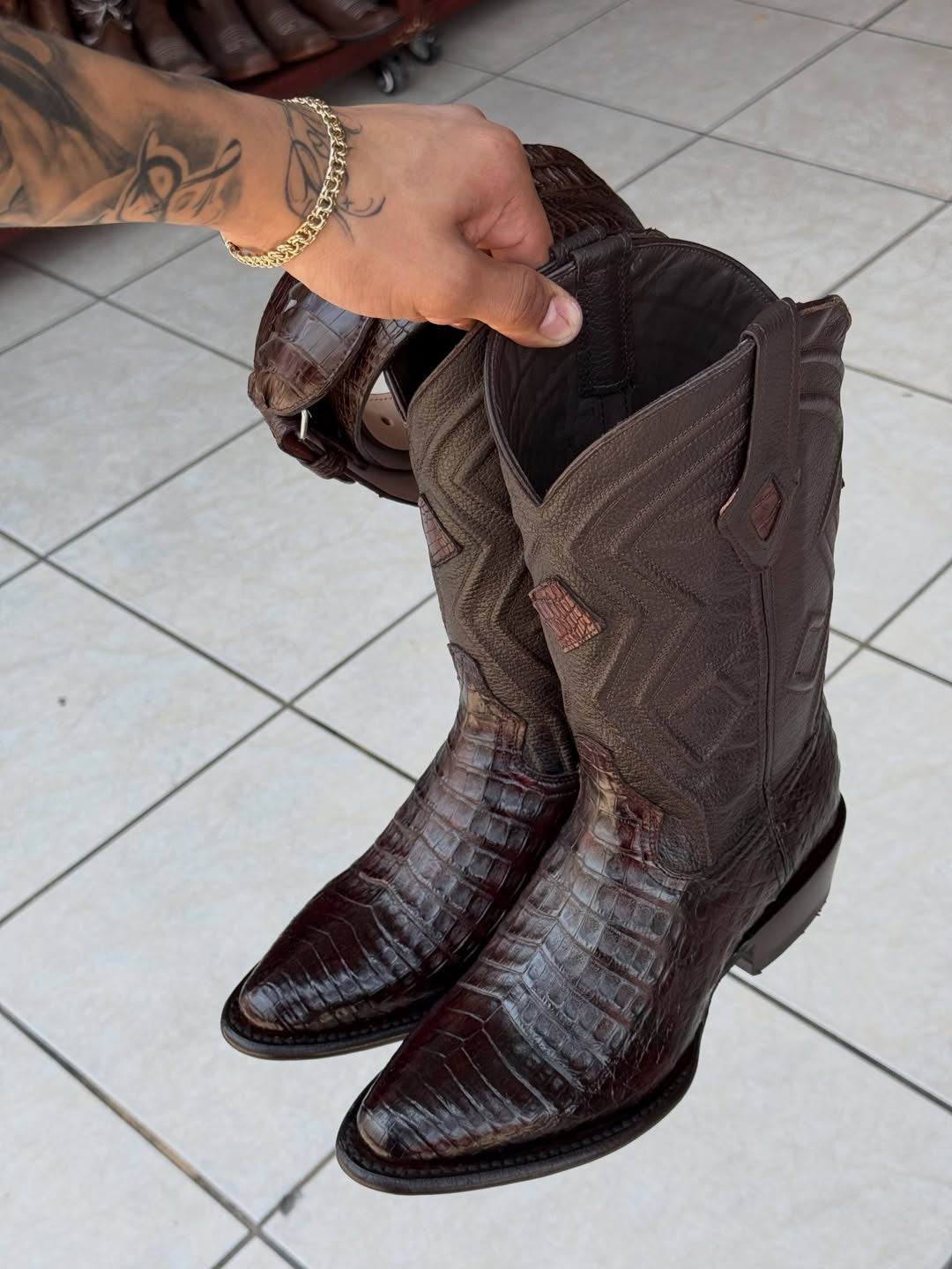 Exclusive Crocodile Leather Boots