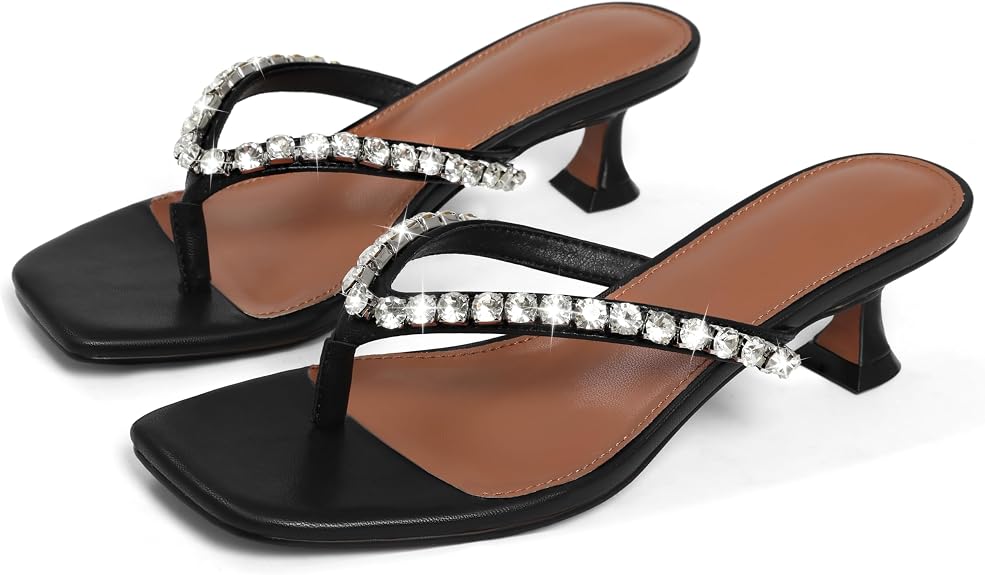 Rhinestone Flip Flop Heels