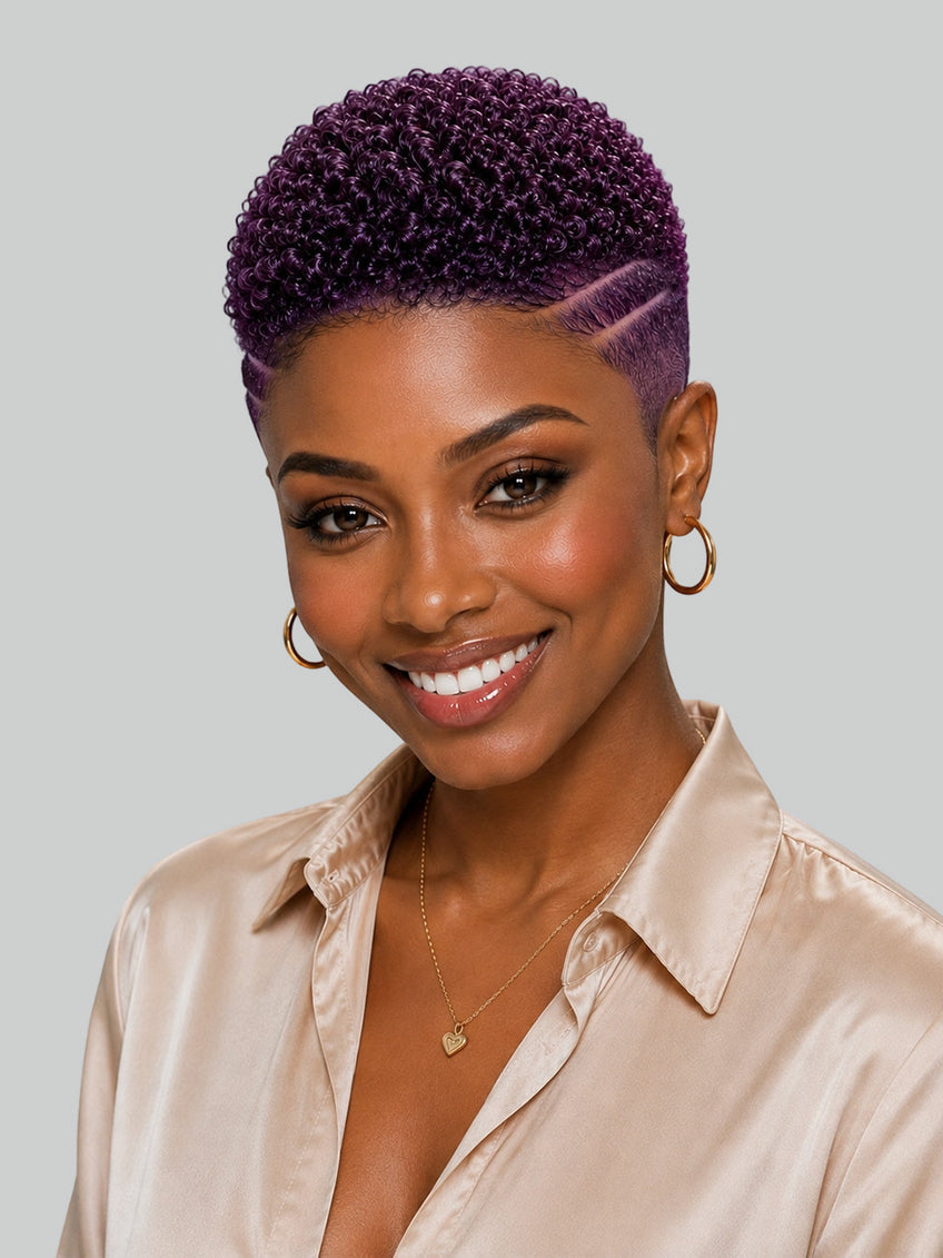 Pixie wig Afro curly 6 inches Multiple colors