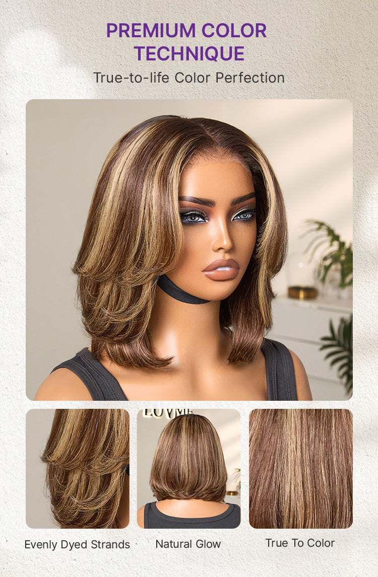 Short Layered Bob Wig Glueless