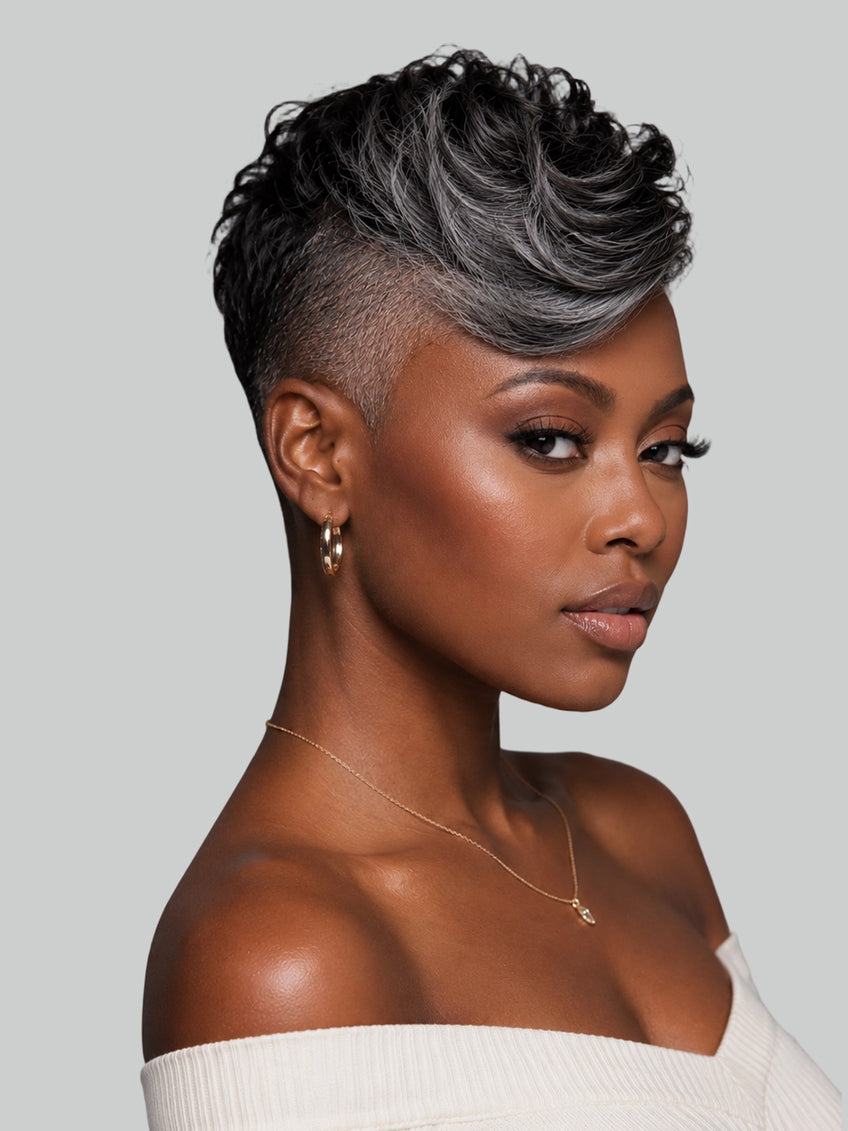 Pixie Short Cut Wig side part