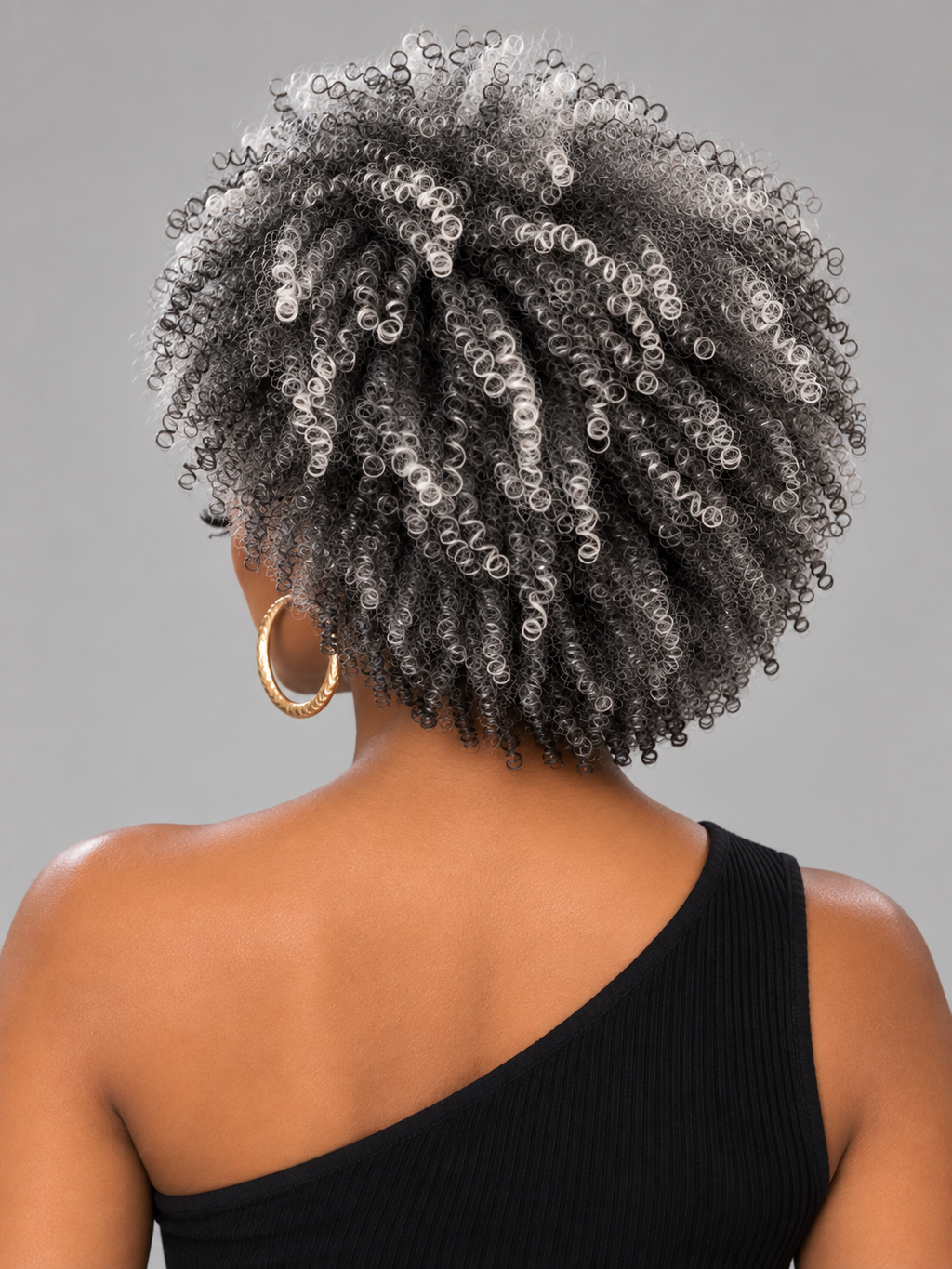 Pixie wig short cut Afro curl Salt