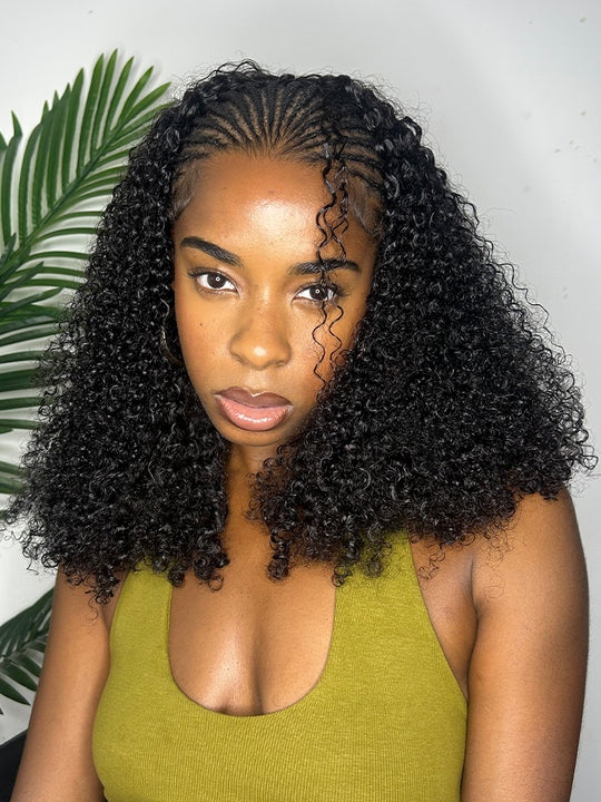 3 In 1 Half Wig Kinky Curly Glueless