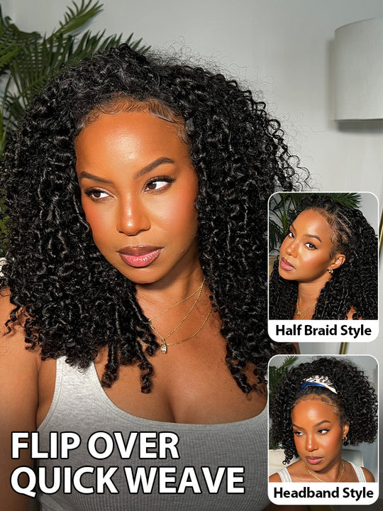 3 In 1 Half Wig Kinky Curly Glueless