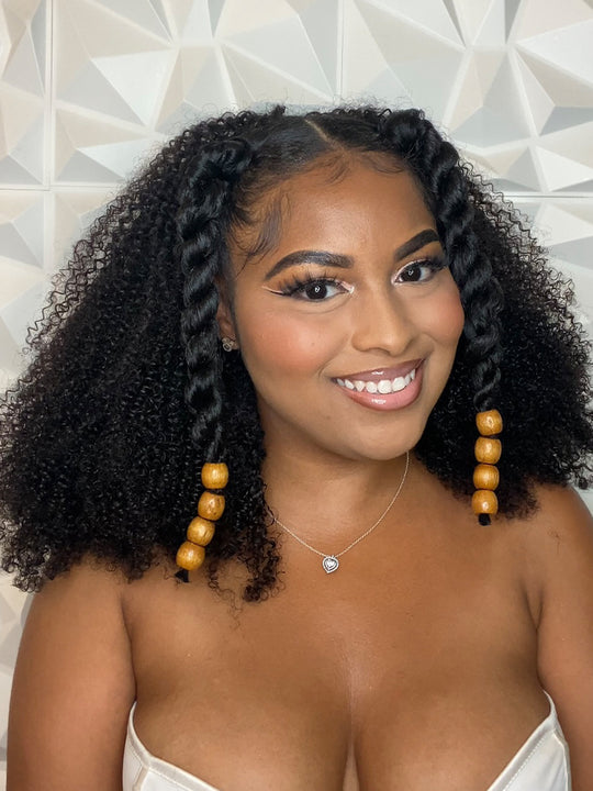 3 In 1 Half Wig Afro Kinky Curly Glueless