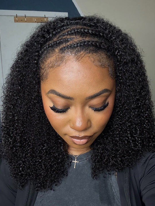 3 In 1 Half Wig Afro Kinky Curly Glueless