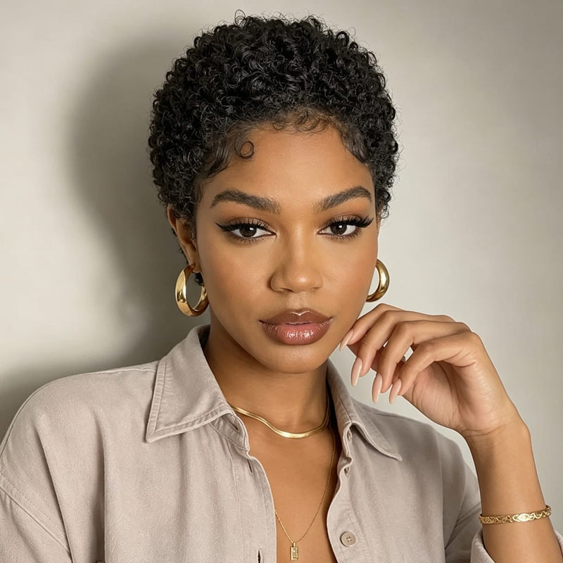 Pixie Tight Curl Short Wig