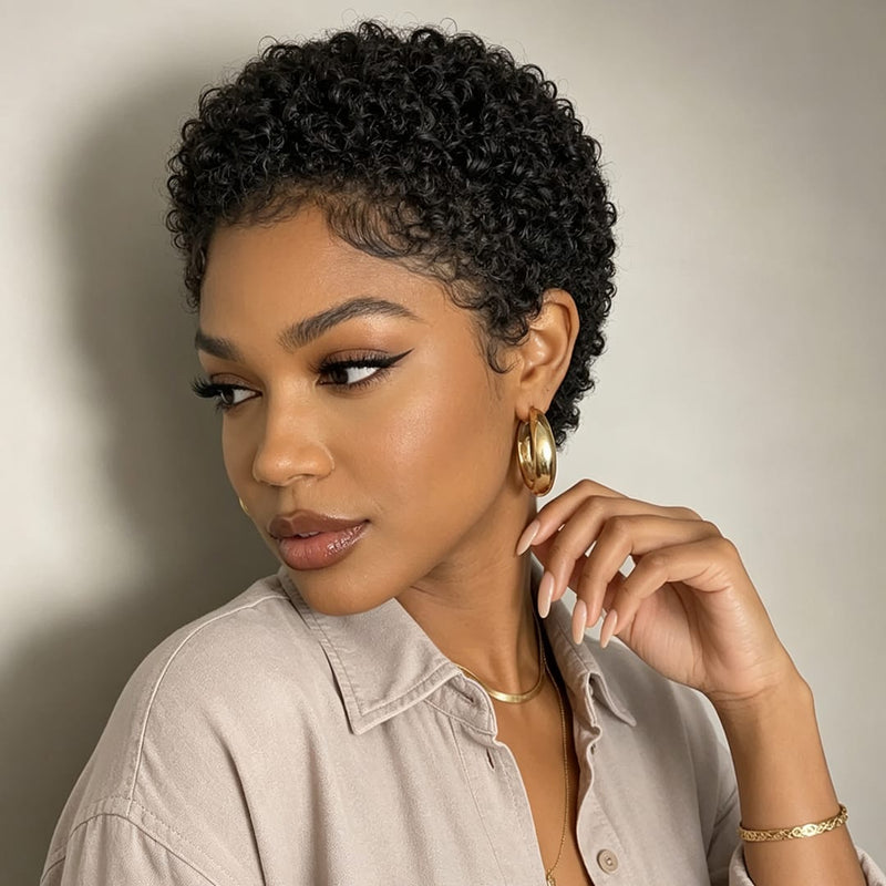 Pixie Tight Curl Short Wig
