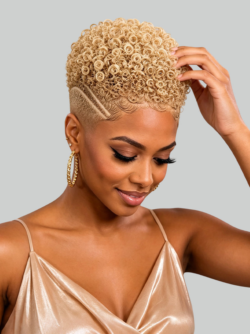 Pixie wig Afro curly 6 inches Multiple colors