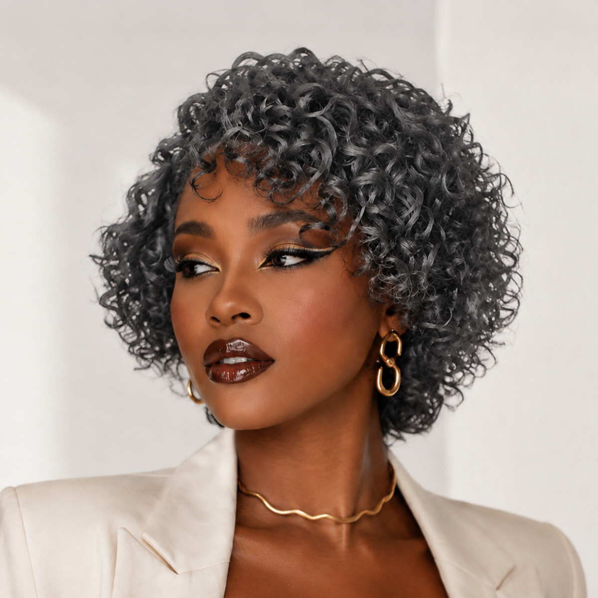 Short Curly No Lace Wig