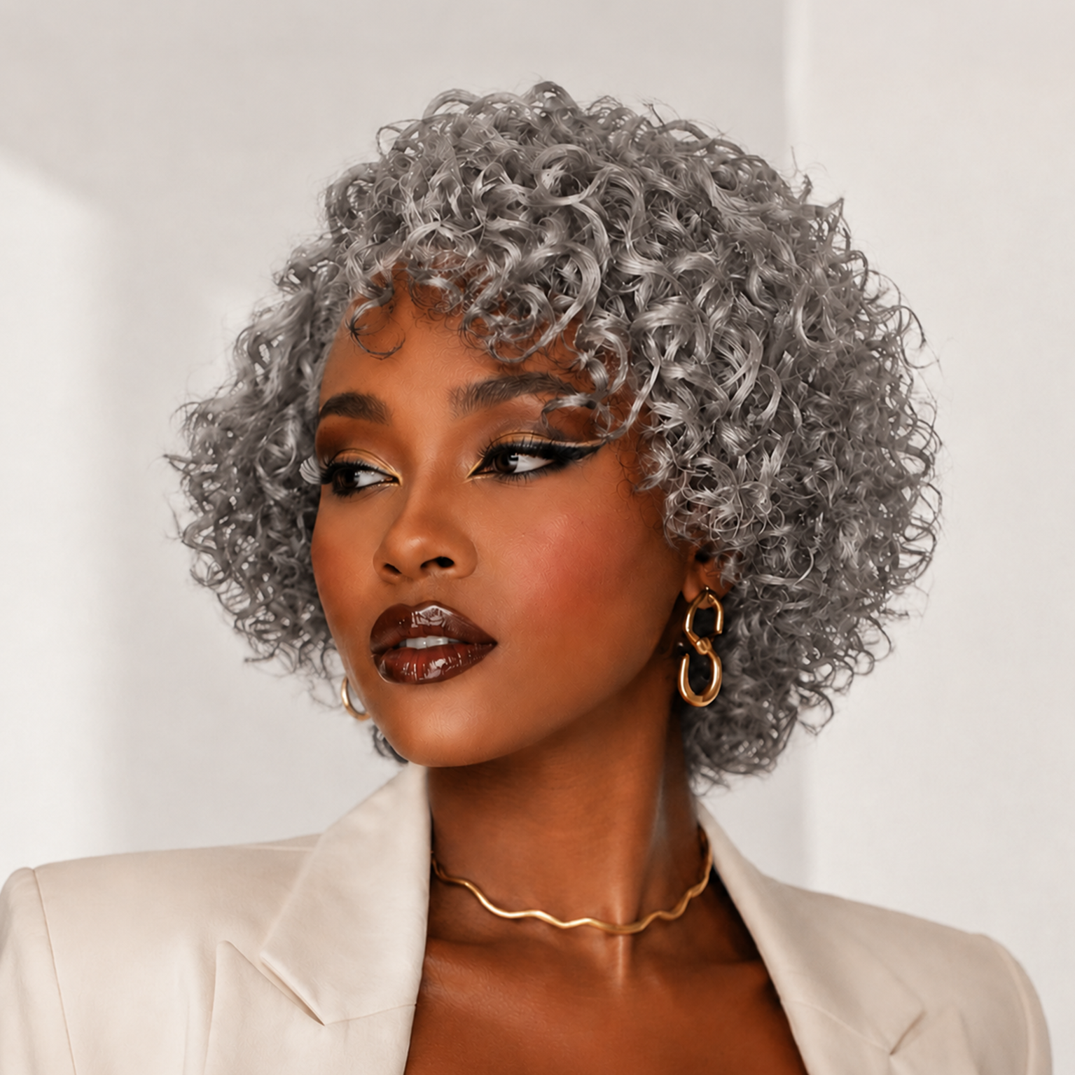 Short Curly No Lace Wig