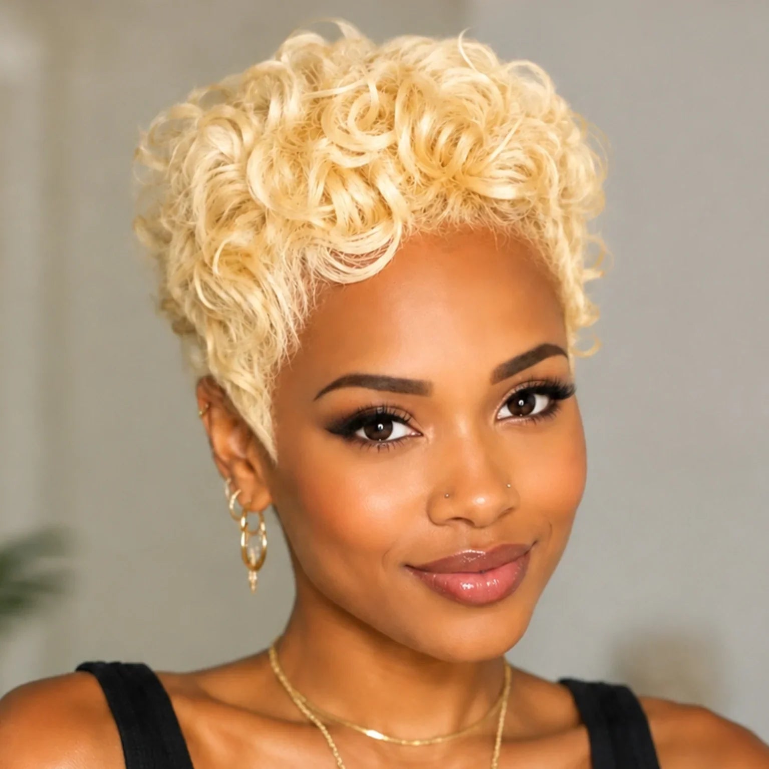 Honey Blonde Short Wave Pixie Wig