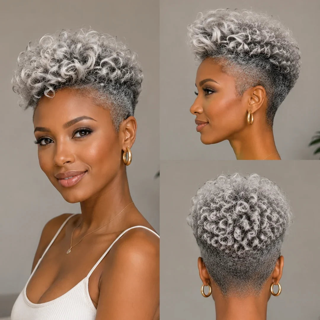 Salt&Pepper Color Finger Wave Style