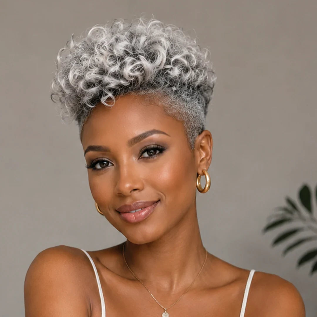Salt&Pepper Color Finger Wave Style