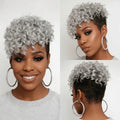 Silver Machine Made Curly Topper Unit