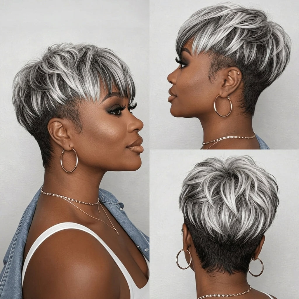 Pixie Style Salt And Pepper Topper