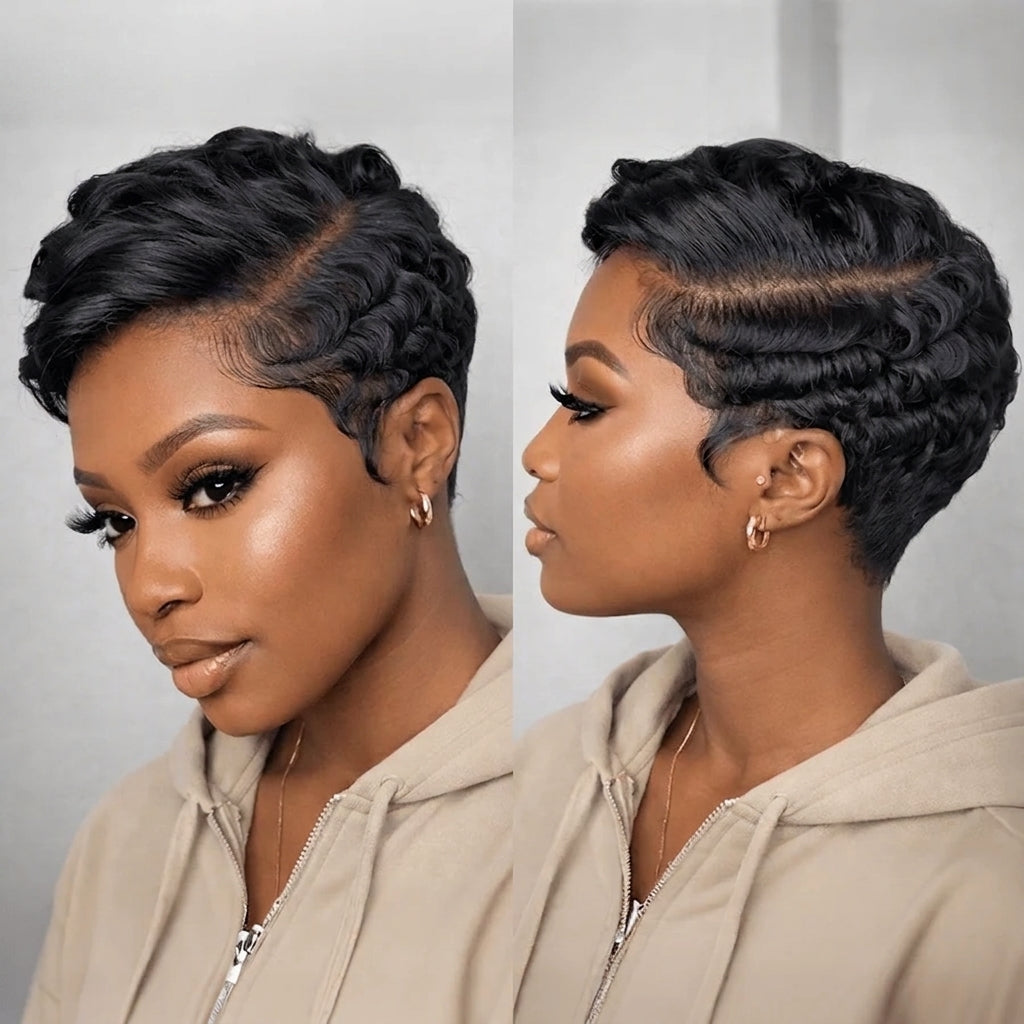 Side Part Lace Short Pixie Cut Wig
