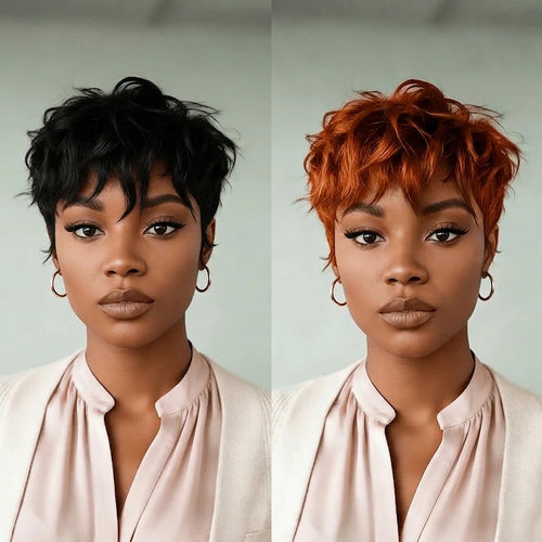 1B Natural Wave Short Cut Pixie Wig