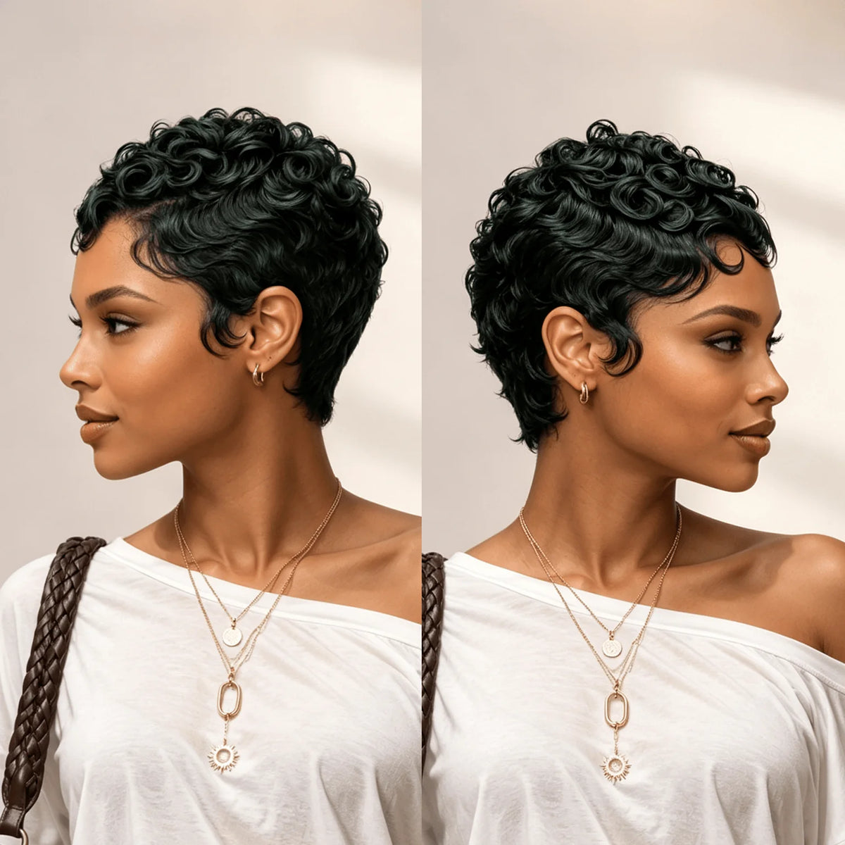 Finger Wave Style Pixie Cut Wig