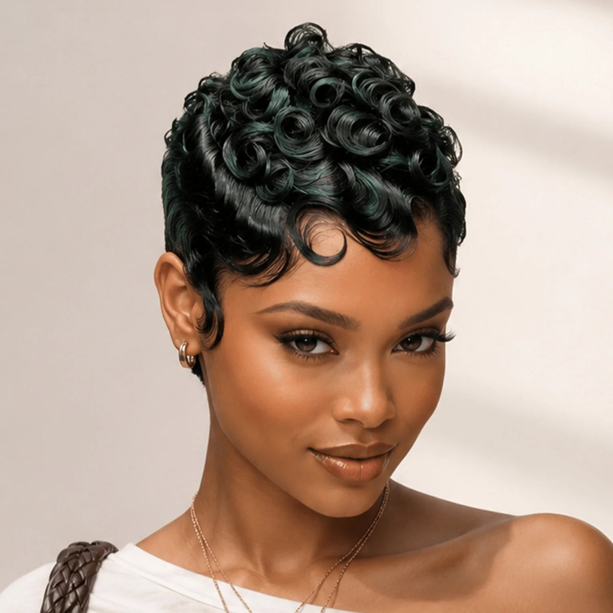 Finger Wave Style Pixie Cut Wig