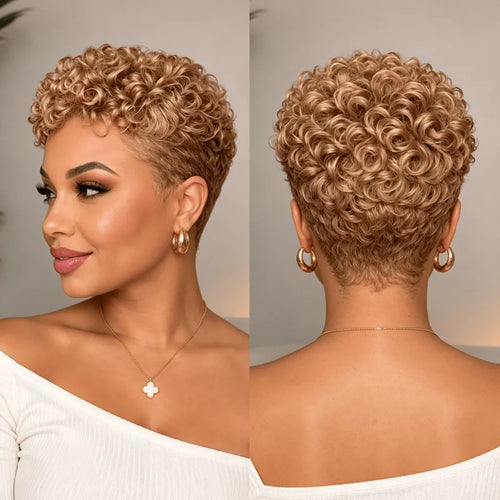 Bronze Small Finger Wave Lace Pixie