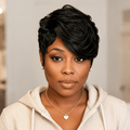 Side Part Fasion Pixie Cut Sexy Wave Lace Wig