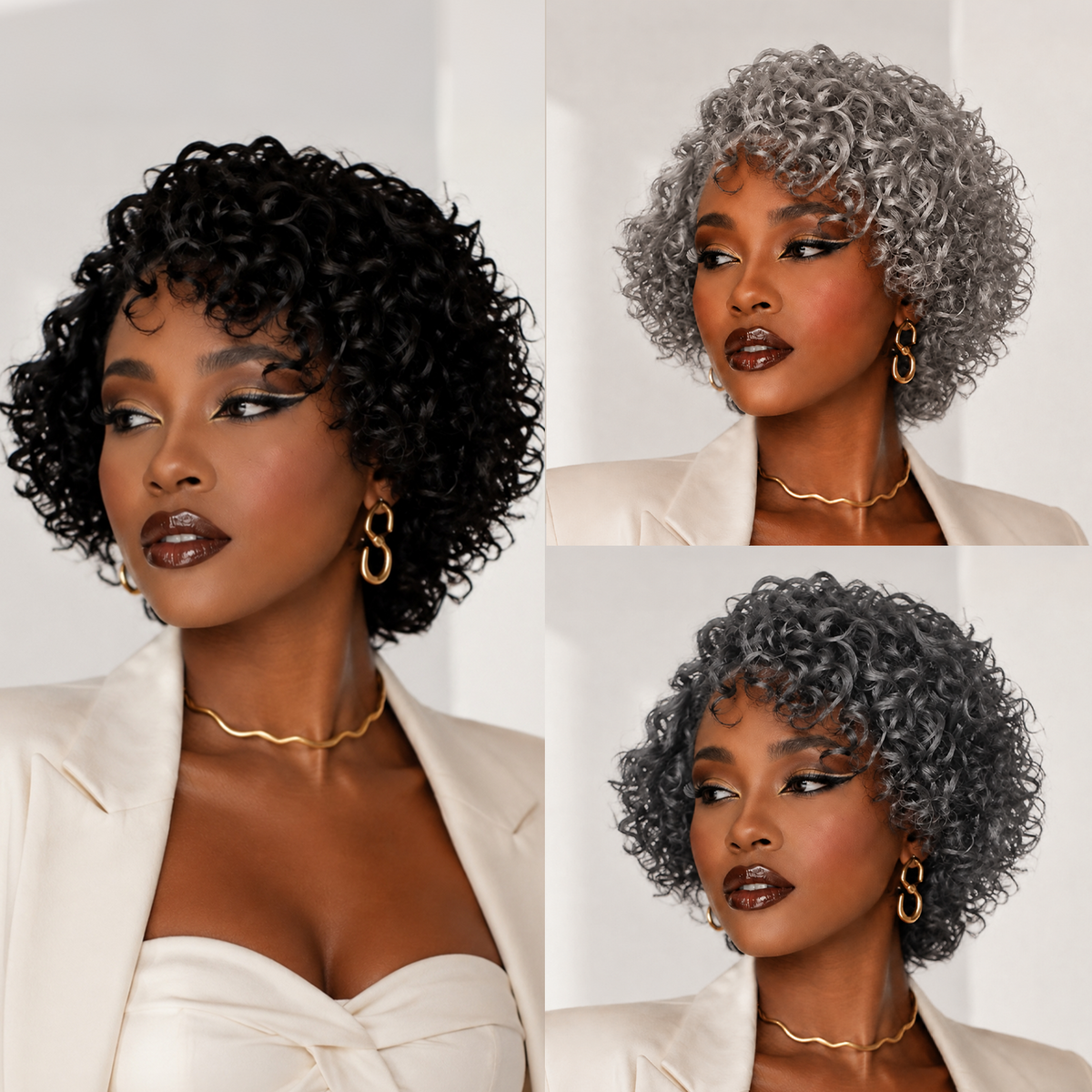 Short Curly No Lace Wig