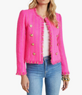 Tweed Jacket in Shocking Pink & Gold Stripe