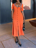 Contrast Knit Dress