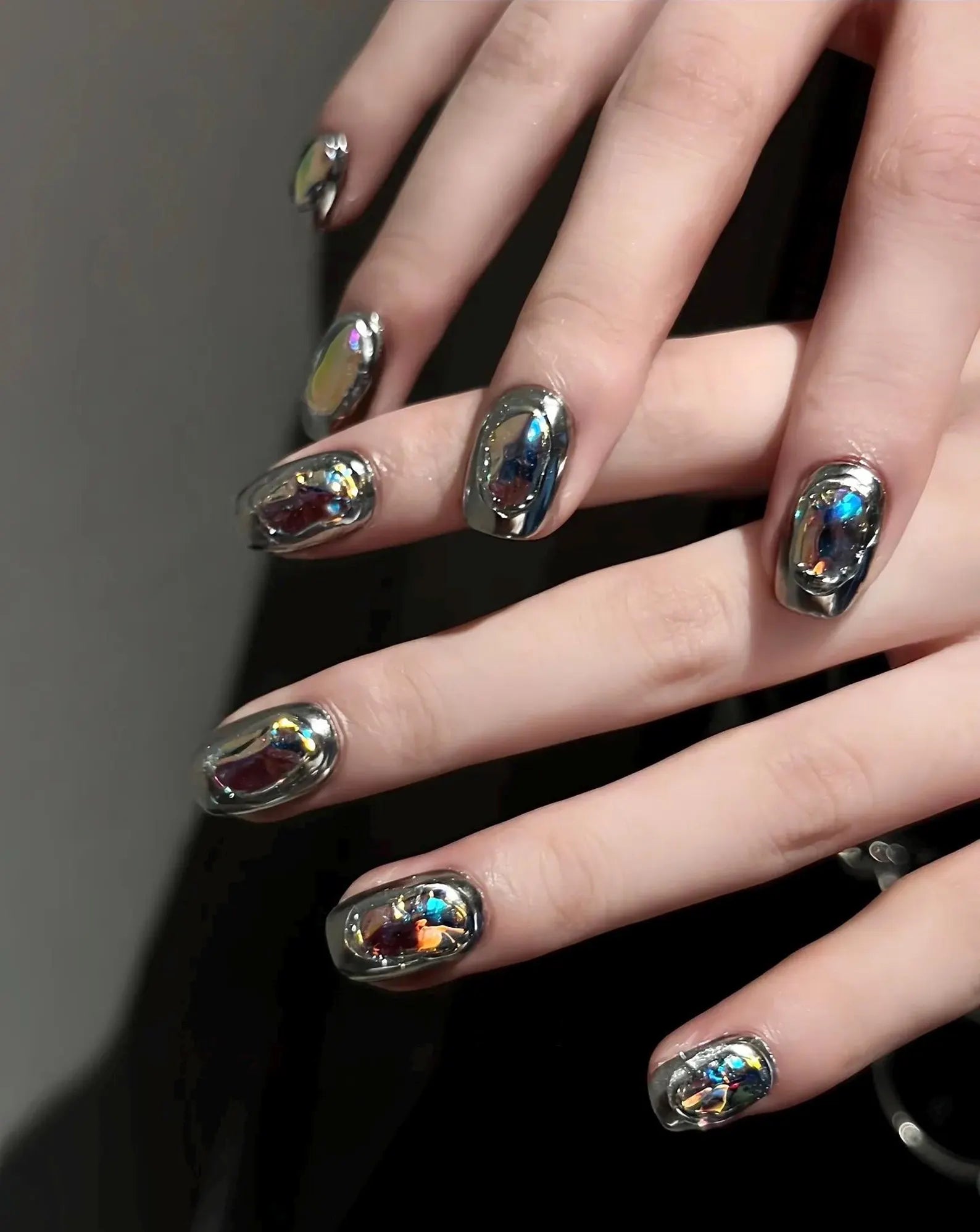 Liquid Chrome Press On Nails