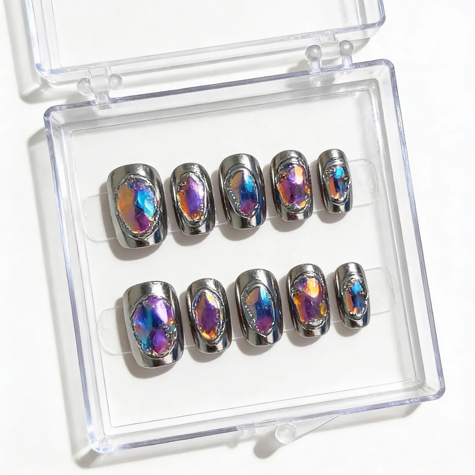 Liquid Chrome Press On Nails