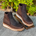 Python Leather Double-Zip Men's Boots