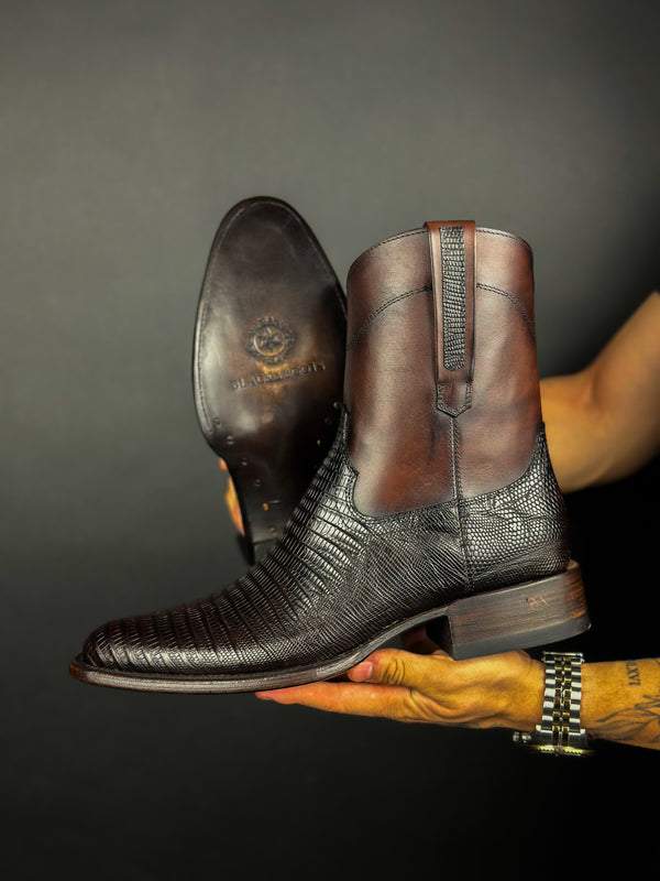 Emma Dark Brown Lizard Boots
