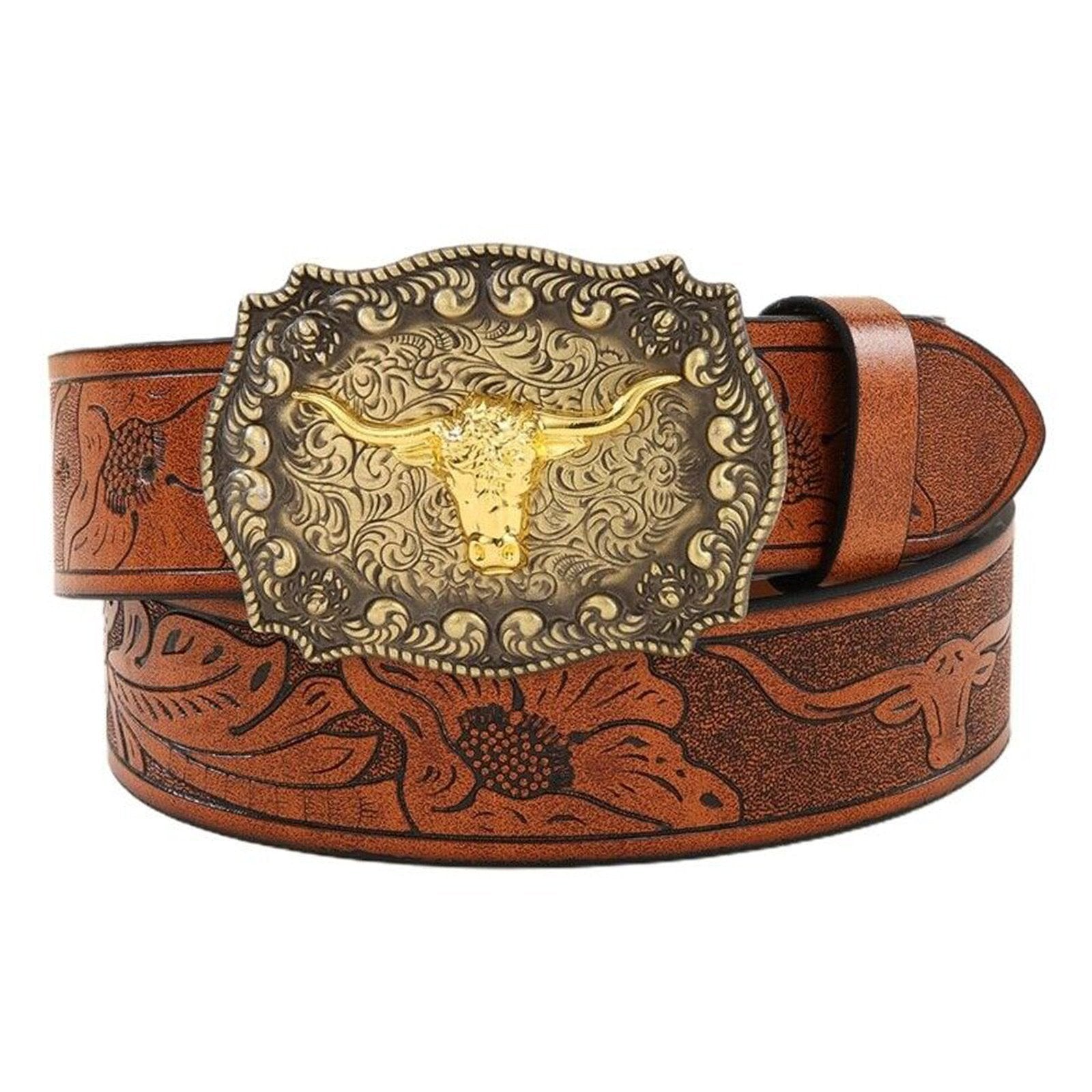 Vintage Embossed Leather Belt