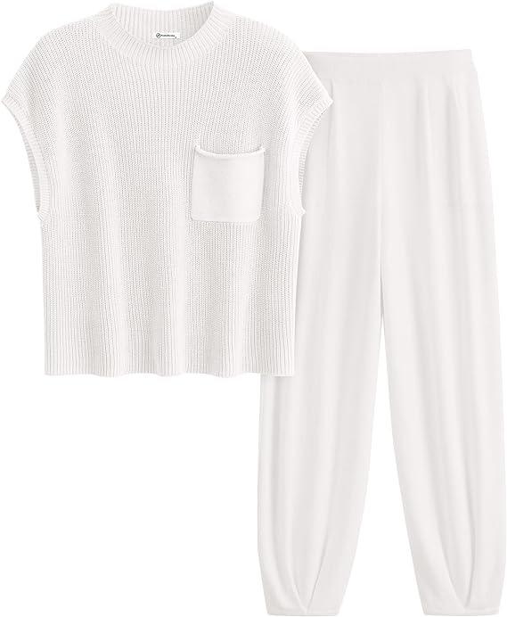 Knit Pullover Tracksuit  Sets