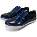 Blue Brogues Men's Polished Leather Sneakers