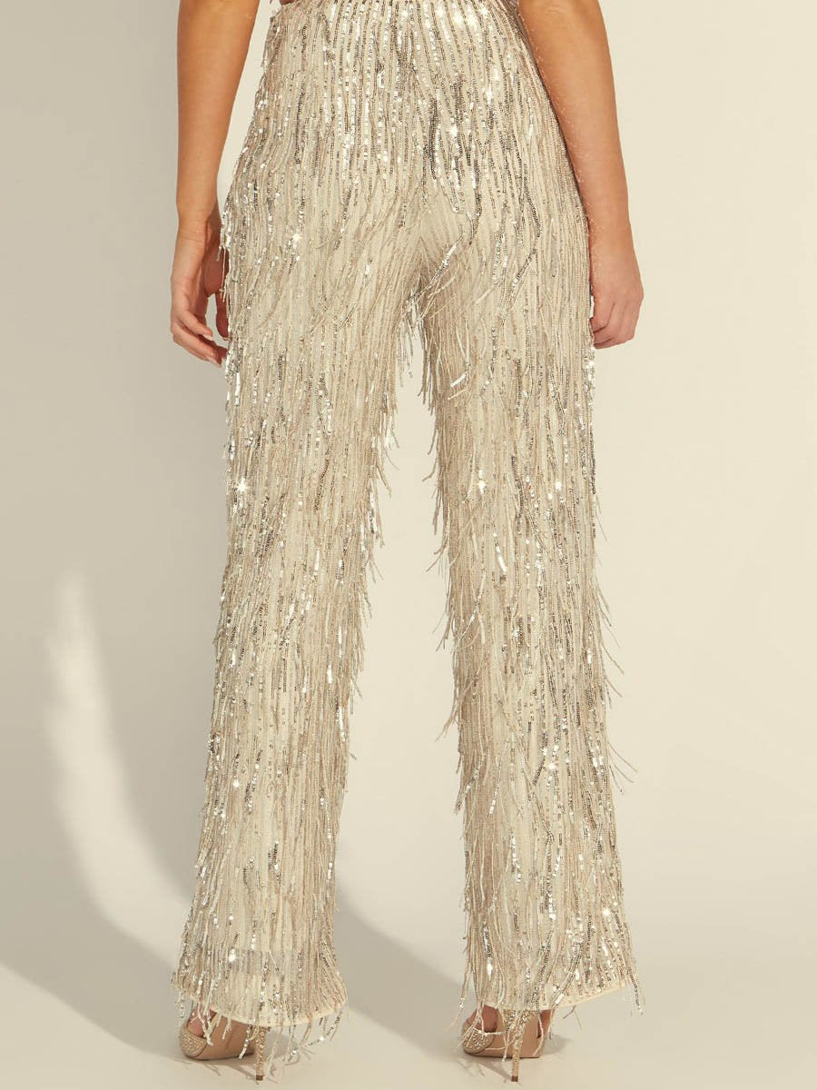 Sequin Fringe Pants