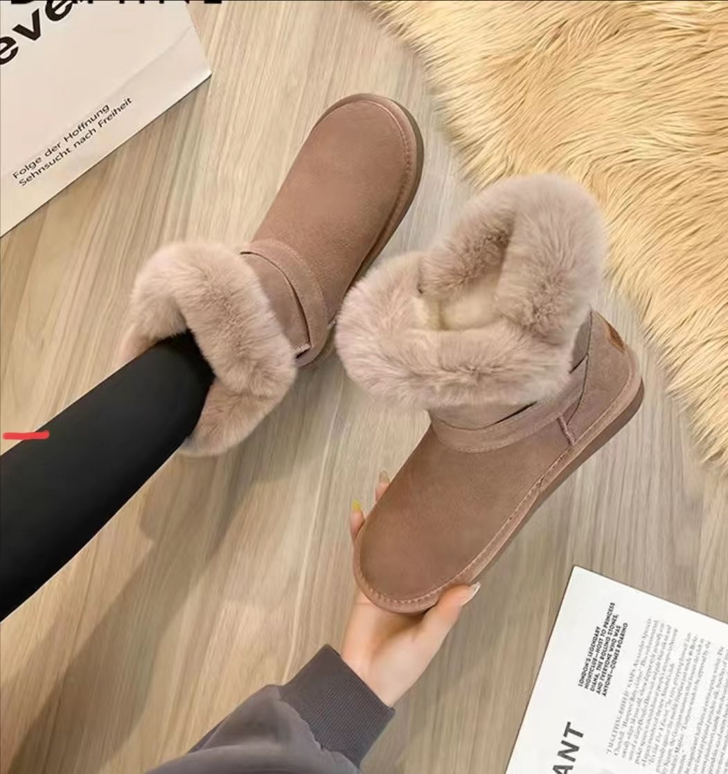 Thick Sole Plus Fleece Cotton Shoes